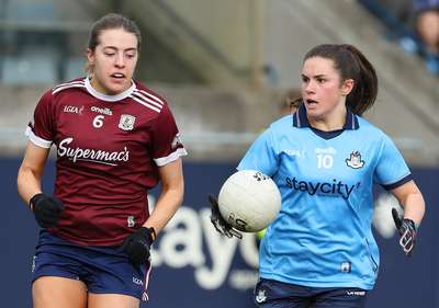 Kate Sullivan in action against Galway. Parnell Park July 2024. 