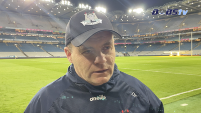 Dublin Senior Football manager Dessie Farrell speaks to DubsTV after Allianz League win over Galway Image